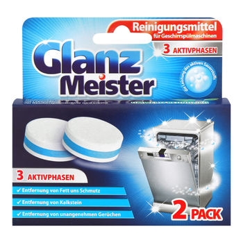 Таблетки (2шт.) для чистки посудомоечных машин GlanzMeister Dishwasher 