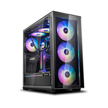 Case ATX Deepcool MATREXX 70 ADD-RGB 3F, w/o PSU, 4x 120mm fans (3x RGB+1x Black), TG, USB3.0, Black 