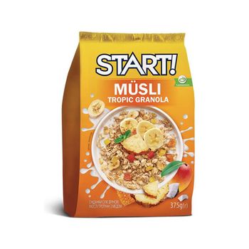 Musli Start cu miere și fructe tropicale, 375g 