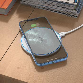 Беспроводная зарядка Hoco CW6 Pro 15W wireless fast charger [White] 