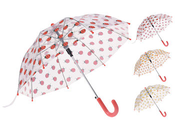 Umbrela-baston pentru copii D58cm Piove transparent, desen 