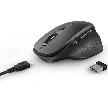 Mouse Trust Ozaa Rechargeable Wireless Mouse, Silent Buttons, 2.4GHz, Micro receiver, 800/1200/1600/2400 dpi, 6 button, rechargeable battery up to 40 days, USB, Black