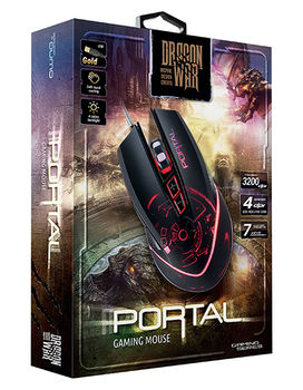 Gaming Mouse Qumo Portal, Optical,1200-3200 dpi, 6 buttons, Soft Touch, 4 color backlight, USB 