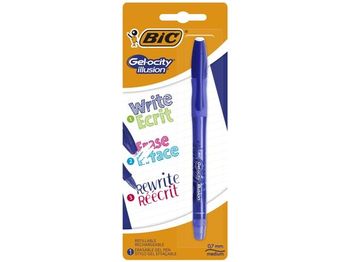 Ручка гелевая роллер BIC Gel-ocity Illusion, синяя 