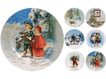 Farfurie decorativa 33сm Christmas, plastic, 6 modele 