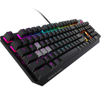 Tastatura ASUS ROG Strix Scope RX optical RGB gaming keyboard for FPS gamers, ROG RX Optical Mechanical Switches, Aura Sync RGB illumination, IP56 water and dust resistance, USB 2.0 passthrough, Alloy top plate, gamer (tastatura/клавиатура) BFR