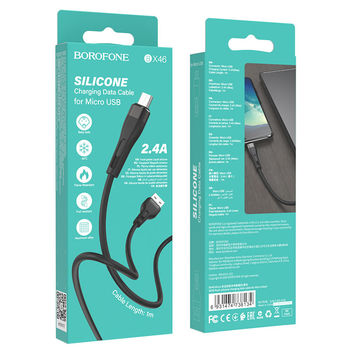 Кабель Borofone BX46 Rush Silicone Micro USB (1м) [Black] 