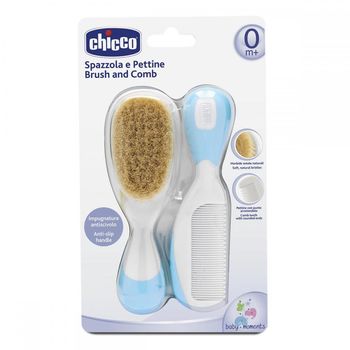 cumpără Chicco Set pieptene și perie Chicco din păr natural, bleu în Chișinău 