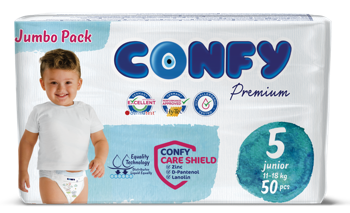 Подгузники детские Confy Premium Jumbo №5 BABY JUNIOR (11-18 кг), 50 шт. 
