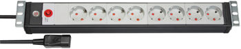 купить Удлинитель Premium-Line 19" 8-контактная со вилкой IEC для шкафов, кабель 3 м, сделано в Германии в Кишинёве 