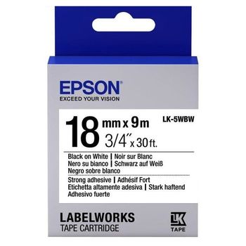 Tape Cartridge EPSON LK5WBW; 18mm/9m Strong Adhesive, Black/White, C53S655012 