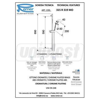 купить Душевая стойка 315R319MO  REMER в Кишинёве 