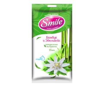 cumpără Şerveţele umede Smile, bambus și edelweiss, 15 buc. în Chișinău 