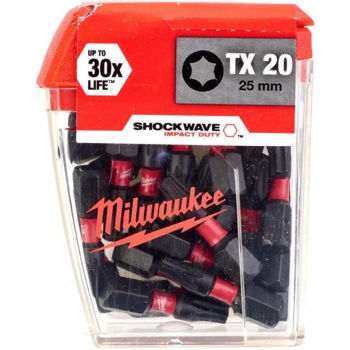 Set de tubulare, bite, duze Milwaukee 4932430875 Capete de insurubat TX20 25mm (P.25)