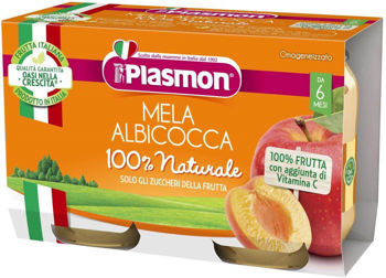 Пюре PLASMON яблоко с абрикосом (6 мес), 2x104 г 