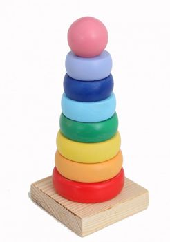 cumpără Piramidă din lemn rotundă, 7 culori în Chișinău 