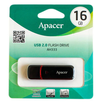 16GB USB2.0 Flash Drive  Apacer "AH333", Black, Classic Cap (AP16GAH333B-1) 
