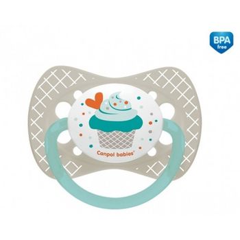 Suzetă din silicon simetrică Canpol 23/282 (0-6 luni), Cupcake 