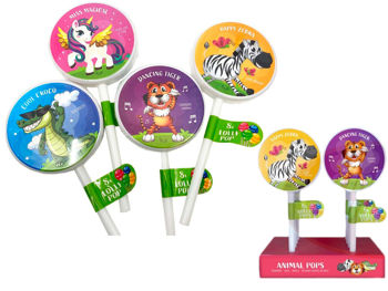 Caramela Lollipop Happy Animals 8buc, 64gr 