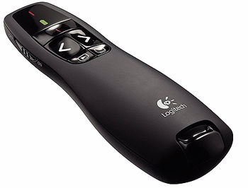 Logitech R400 Black Laser Presentation Remote 2.4 GHz wireless, Up to 15-meter range, Battery indicator, Red laser pointer, 910-001356