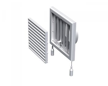 cumpără Grila ventilatie plastic patrata 154 x 154 mm / D.100 cu cordon, reglabila MV 100VRs  VENTS în Chișinău 