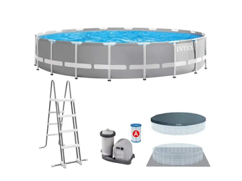 Piscină cu cadru metalic Intex Prism Frame Pool, 16805L, Gri, 26726 