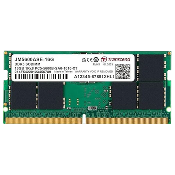 16GB DDR5-5600MHz SODIMM  Transcend JetRam, PC5-44800U, 1Rx8, CL46, 1.1V 
