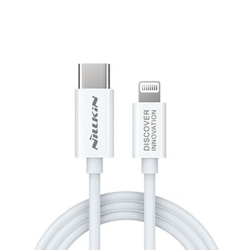 Type-C to Lightning Cable Nilkin, PD Superspeed, MFI, 1M, White 