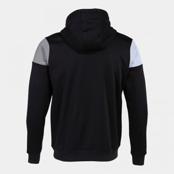 FINAL SALE - Олимпийка JOMA - CREW V ZIP-UP HOODIE BLACK GREY WHITE 