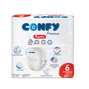 cumpără Scutece-chiloțel pentru copii Confy Premium Pants Nr.6 EXTRALARGE, 20 buc. în Chișinău 