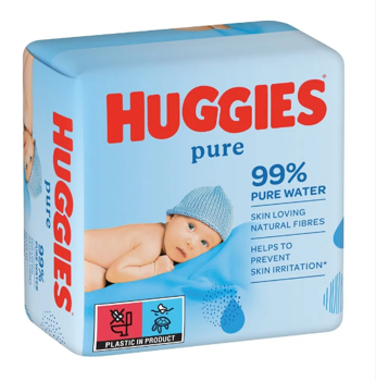 купить Влажные салфетки Huggies Pure Triple, 3 x 56 шт в Кишинёве 