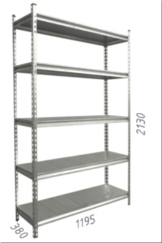 cumpără Raft metalic galvanizat  Gama Box 1195Wx380Dx2130H mm, 5 poliţe/MB în Chișinău 