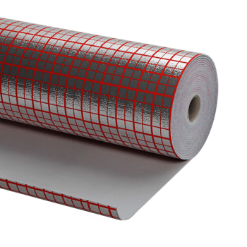 купить Изоляция фольгированная для теплого пола s=2 мм (1x150 м) PEE красная сетка в Кишинёве 