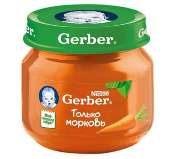 Пюре Gerber морковь, с 4 месяцев, 80 г 