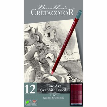 Набор чернографитовых карандашей,  12 предметов,  Cleos Fine Art Cretacolor 