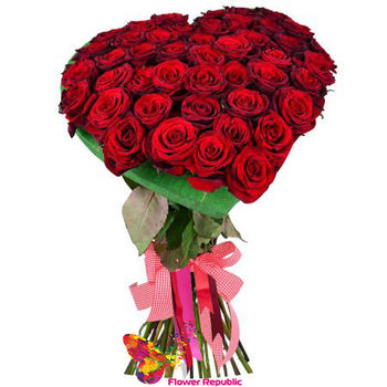 trandafiri rosu cu inima  80-90 cm 