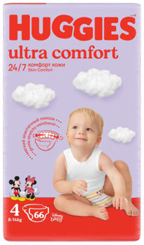 купить Подгузники унисекс Huggies Ultra Comfort Mega 4 (8-14 кг), 66 шт в Кишинёве 