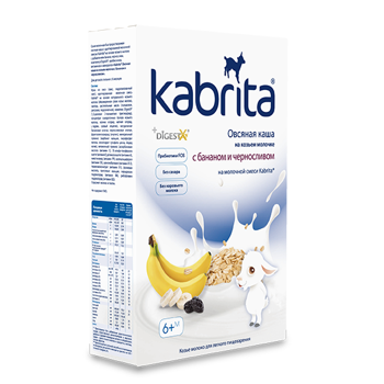 купить Каша Kabrita овсяная на козьем молоке банан-чернослив 180г с 6месяцев в Кишинёве 