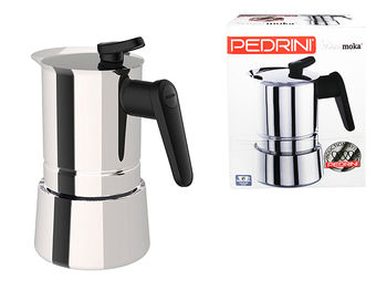 Ibric de cafea pentru 6 cani Pedrini Caffe, din inox 