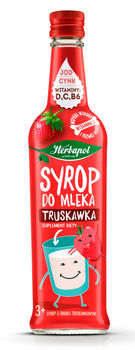 Sirop Herbapol Strawberry for milk, 420 ml 
