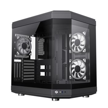 Case ATX GAMEMAX HYPE , w/o PSU, 3x120mm ARGB fans,ARGB HUB, TG, Dust Filter, Type-C, USB 3.0, Black 