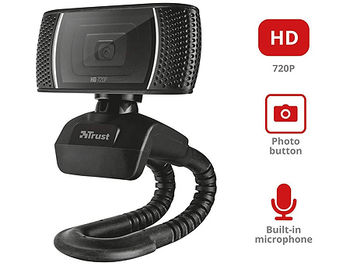 Trust Trino HD Video Webcam, 720p HD Webcam with convenient built-in microphone, 1,43m, USB