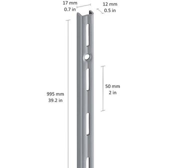 cumpără Profil perete perforație simplă 995 mm, gri în Chișinău 