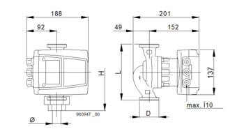 Циркуляционный насос для отопления  Тип Biral A 16-1 