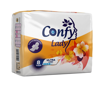 Прокладки гигиенические впитывающие женские Confy Lady ULTRA LONG STD, 8 шт. 