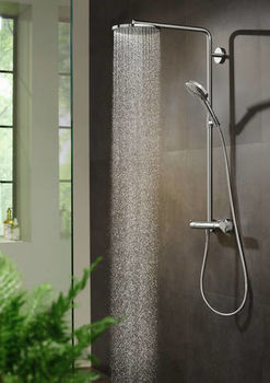 Sistema de  dus hansgrohe Raindance Select S Showerpipe 240 1jet PowderRain cu termostat, Brushed Bronze 