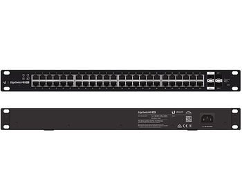Ubiquiti EdgeSwitch 48 (ES-48-500W), 48-Port Gigabit RJ45, 2-ports SFP,2-ports SFP+, 500W, Supports POE+ IEEE 802.3at/af and 24V Passive PoE, Non-Blocking Throughput: 70 Gbps, Switching Capacity: 140 Gbps, Rackmountable