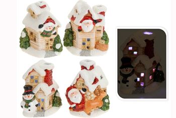 Сувенир рождественский LED "Дом с крыльцом" 9X7X6cm 