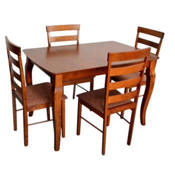 Set masă și scaune Evelin di Costacurta стол HV-29V Burnish oak + 4 стула Gloria Burnish oak/Brown