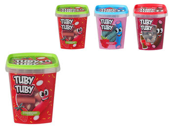 Tuburi de caramel Tuby 280gr (zmeura, capsuni, cola) 